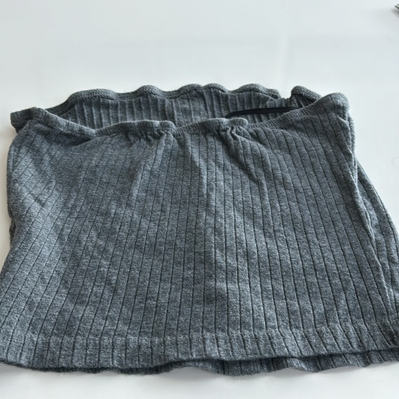 Button Front Rib/knit Tube Top - Picture 3 of 4